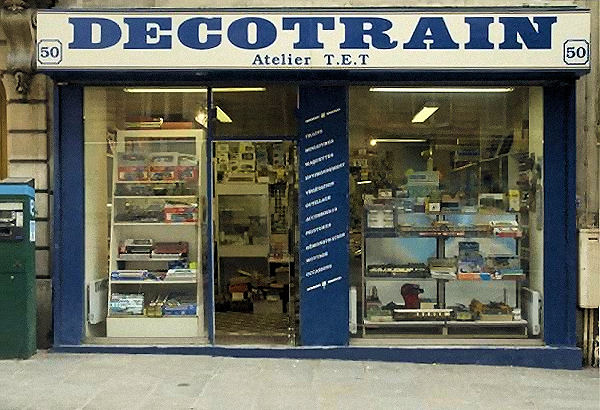 Modeljernbane- og hobbyforretningen Decotrain i Rue de Douai