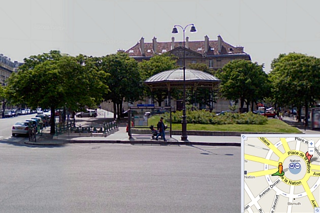 Nedgangen til metrostationen Nation p Paris Metro