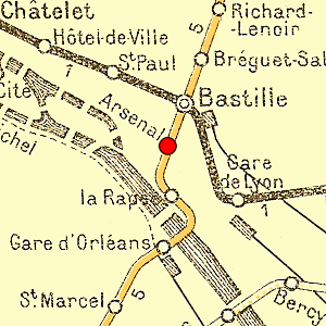 Kortudsnit af metrokort fra 1921 af Paris 12. arrondissement