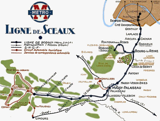 Linjekort over Ligne de Sceaux