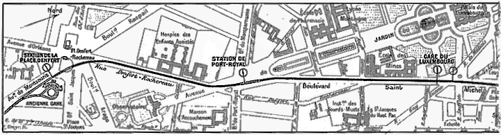 >Forlngelsen af Ligne de Sceaux fra Denfert-Rochereau til Gare du Luxembourg